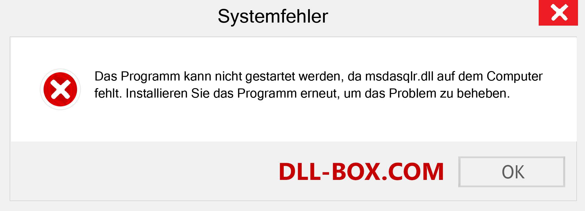 msdasqlr.dll-Datei fehlt?. Download für Windows 7, 8, 10 - Fix msdasqlr dll Missing Error unter Windows, Fotos, Bildern